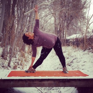 pregnant trikonasana